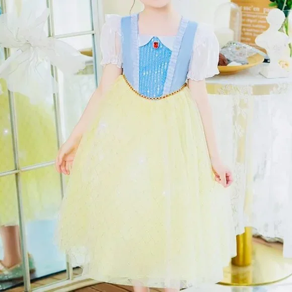 ✨ Snow White Inspired Princess Dress for Girls ✨